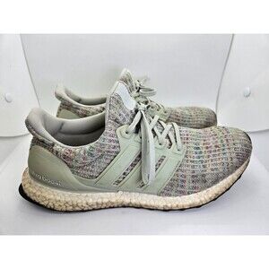 Adidas Ultraboost 4.0 Shoes Men 9 Green Rainbow Running Athletic Workout Sneaker